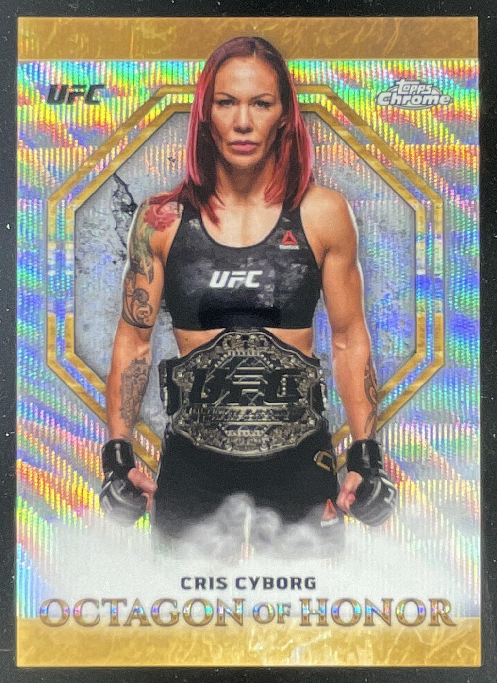 2019 Topps Chrome UFC Octagon of Honor Wave #OH-CJ Cris Cyborg /99 product image 1, provided for visual reference and