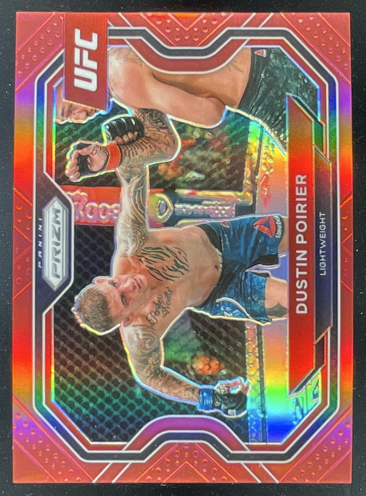2021 Panini Prizm UFC Red Prizms #128 Dustin Poirier /275 product image 1, provided for visual reference and product detail