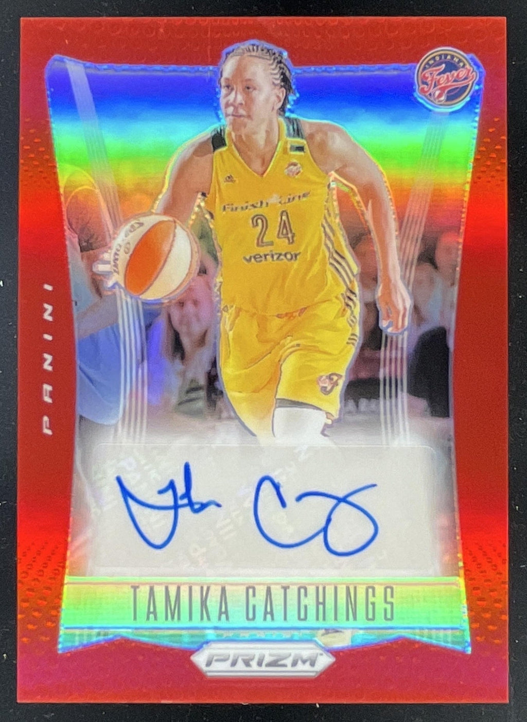 2024 WNBA Prizm Throwback Signatures Red Prizm #TB-TC Tamika Catchings Auto /99 product image 1, provided for visual