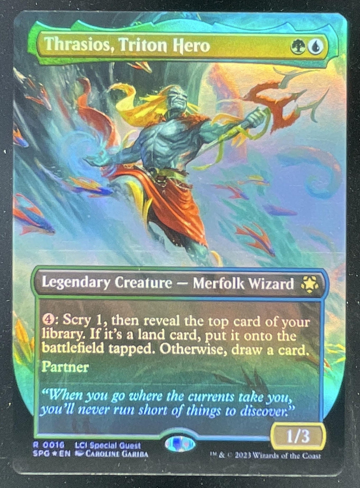 2023 Magic: The Gathering Special Guests Rare #0016 Thrasios, Triton Hero product image 1, provided for visual reference and