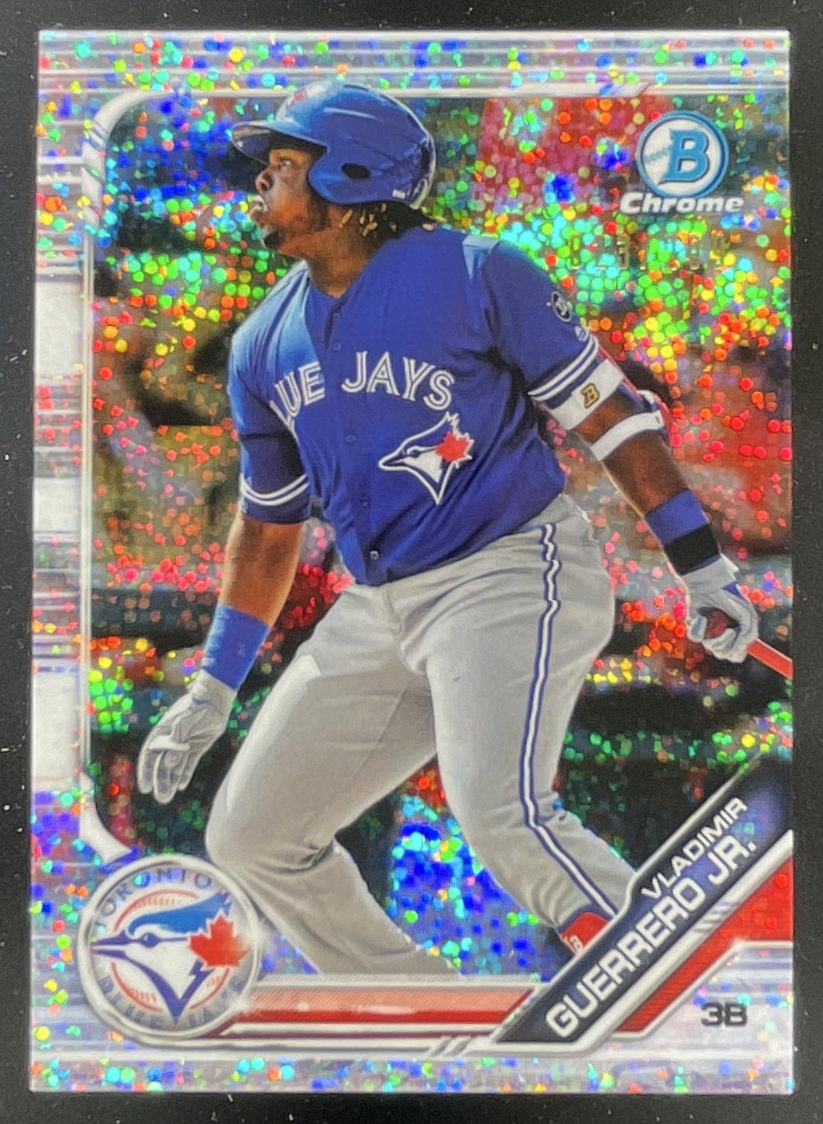 2019 Bowman Chrome Prospects Speckle #BCP-1 Vladimir Guerrero Jr. RC /299 product image 1, provided for visual reference and
