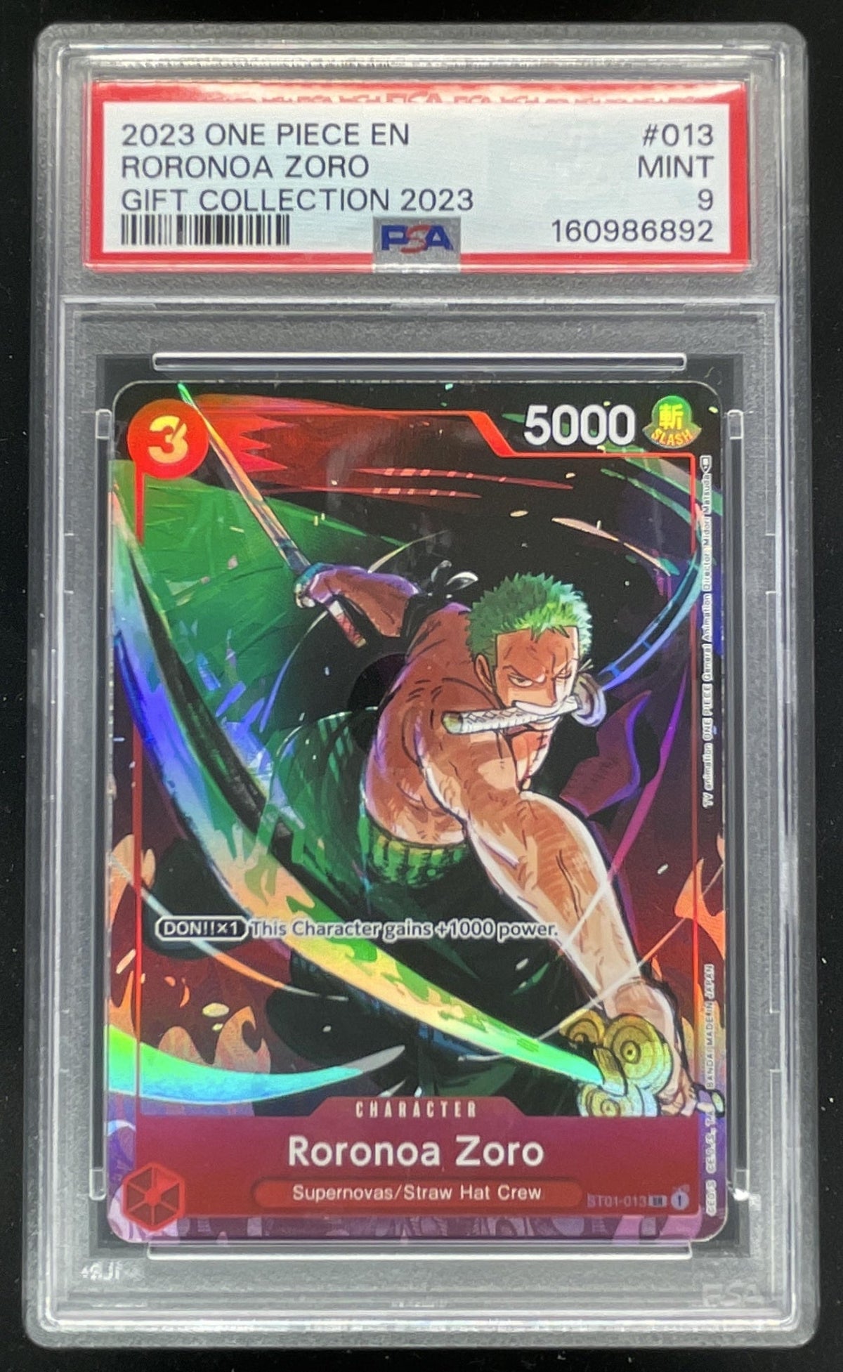 2023 One Piece Gift Collection #013 Roronoa Zoro PSA 9 product image 1, provided for visual reference and product detail