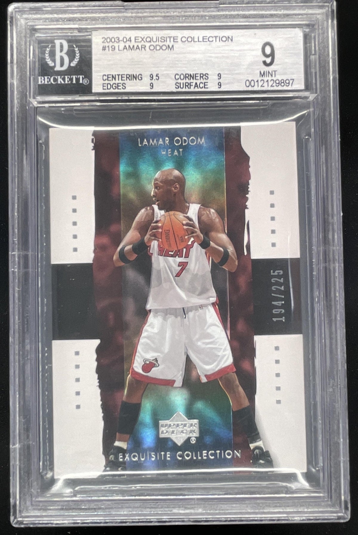 2003-04 Upper Deck Exquisite Collection #19 Lamar Odom /225 BGS 9 product image 1, provided for visual reference and product
