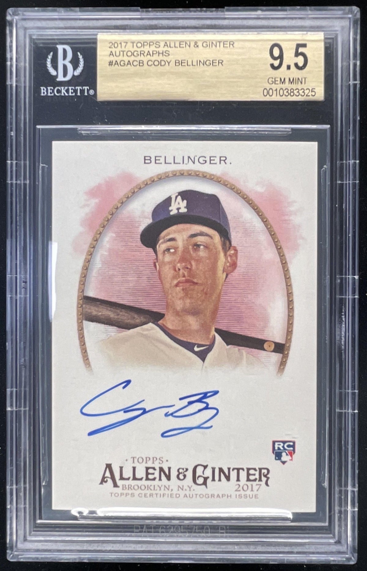 2017 Topps Allen & Ginter X Full Size #AGA-CB Cody Bellinger RC Auto BGS 9.5 product image 1, provided for visual reference
