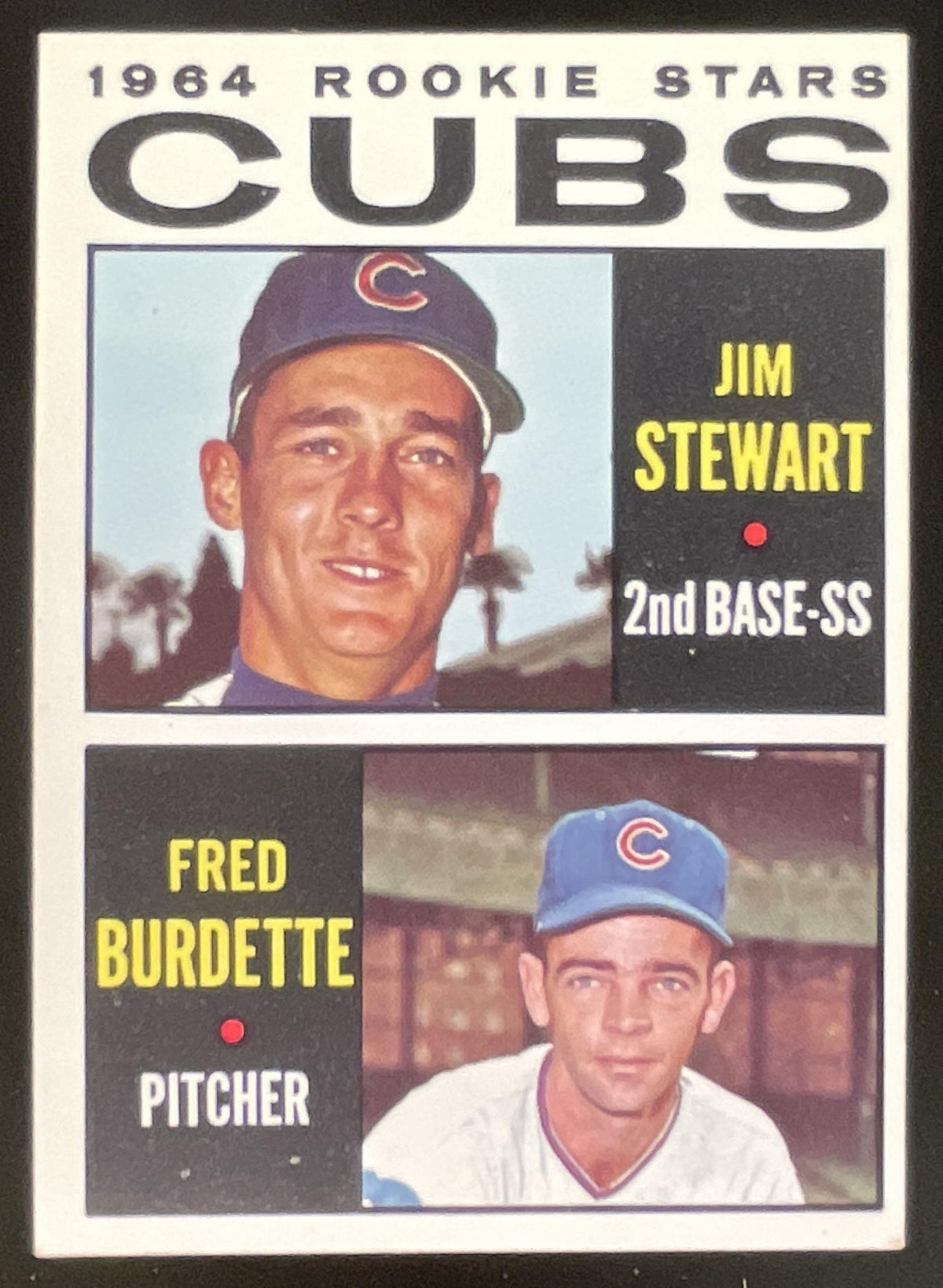 1964 Topps #408 Cubs 1964 Rookie Stars Jim Stewart Fred Burdette RC product image 1, provided for visual reference and