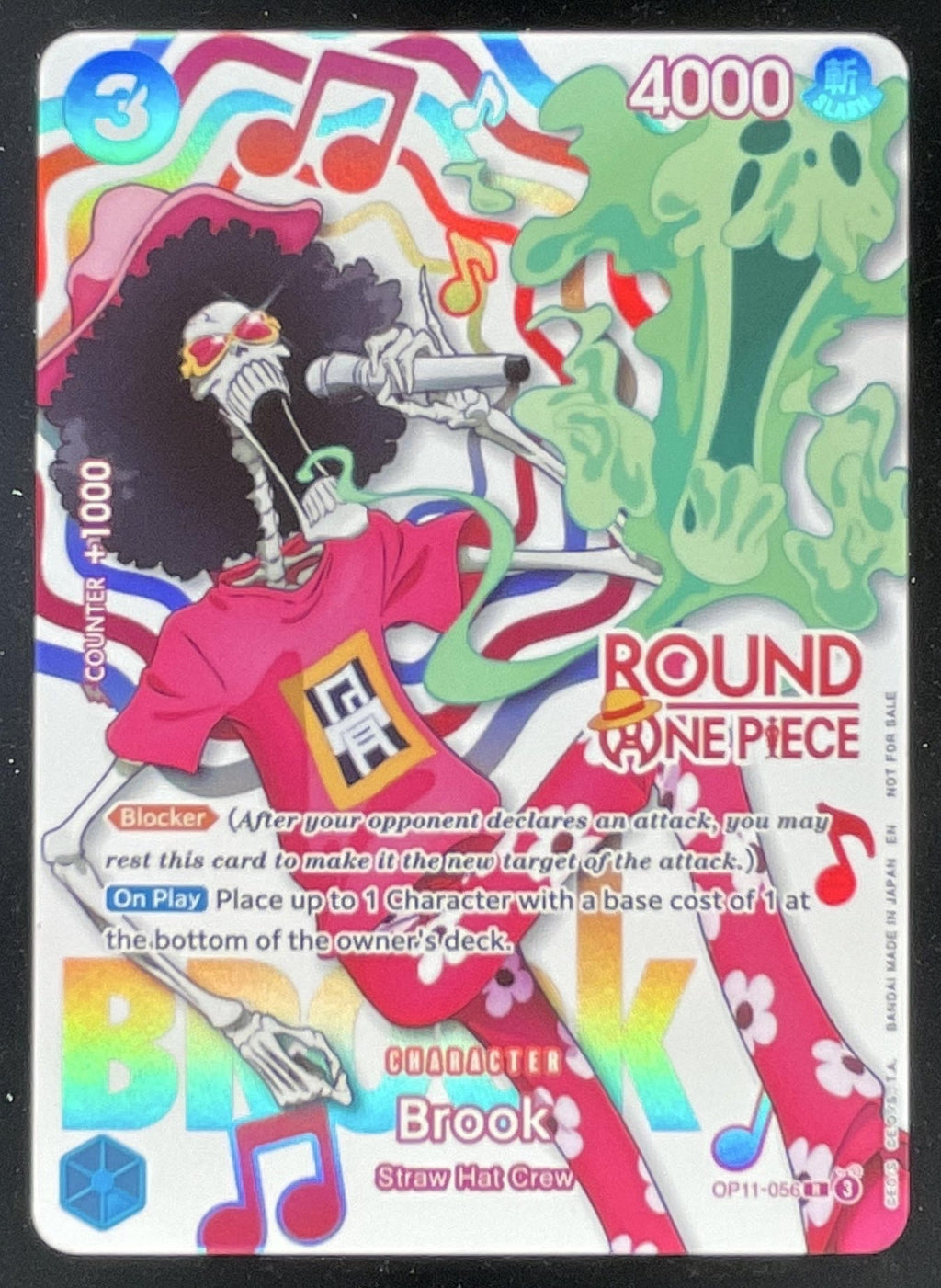 2026 One Piece Round 1 Promo Pack Rare #OP11-056 Brook product image 1, provided for visual reference and product detail