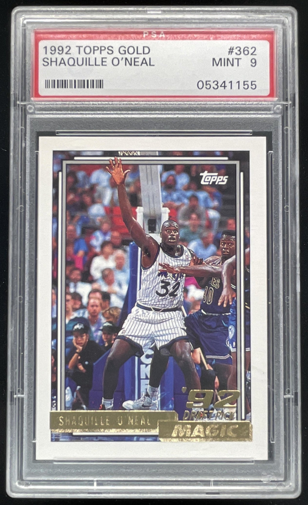 1992-93 Topps Gold #362 Shaquille O'Neal RC PSA 9 product image 1, provided for visual reference and product detail review