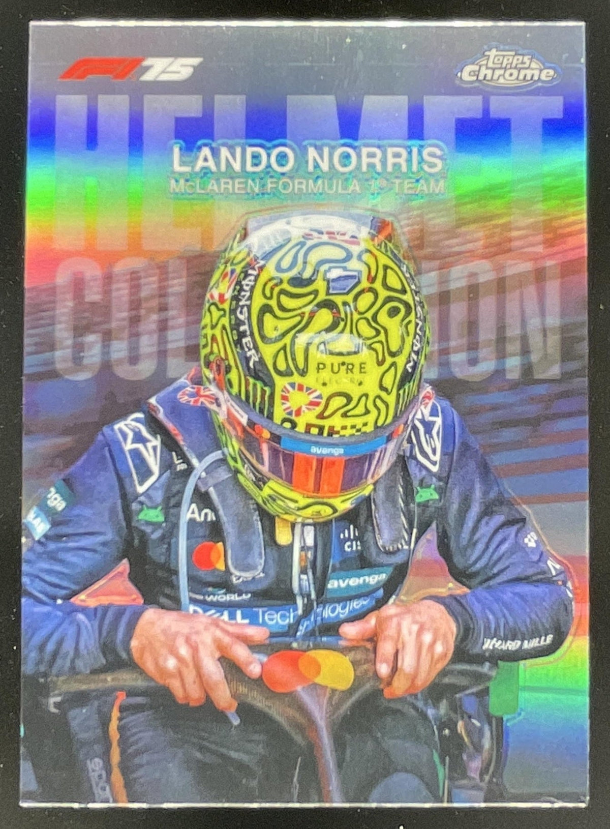 2025 Topps Chrome Formula 1 Logofractor Helmet Collection #HC-4 Lando Norris product image 1, provided for visual reference