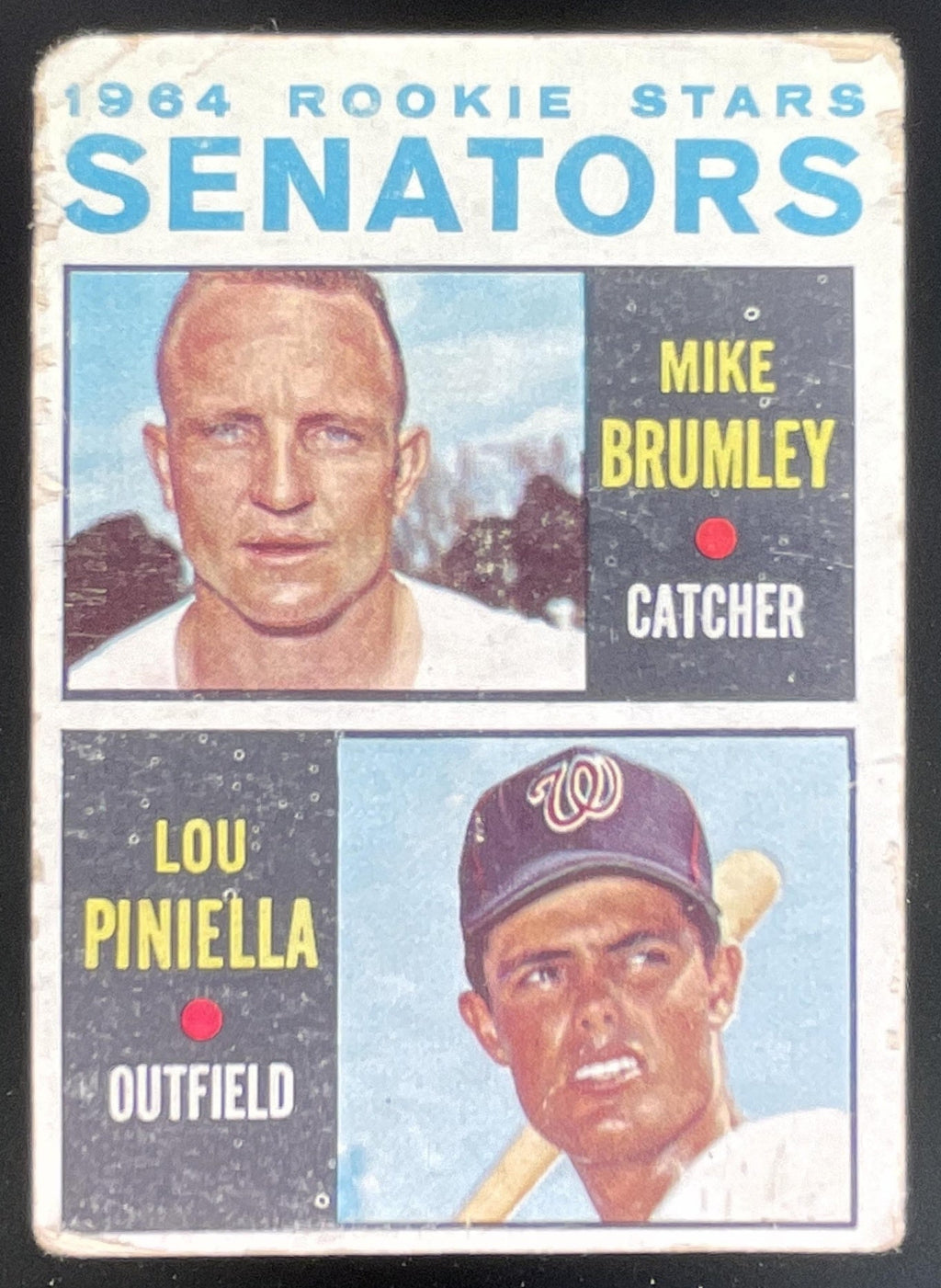 1964 Topps #167 Senators 1964 Rookie Stars Mike Brumley Lou Piniella RC product image 1, provided for visual reference and
