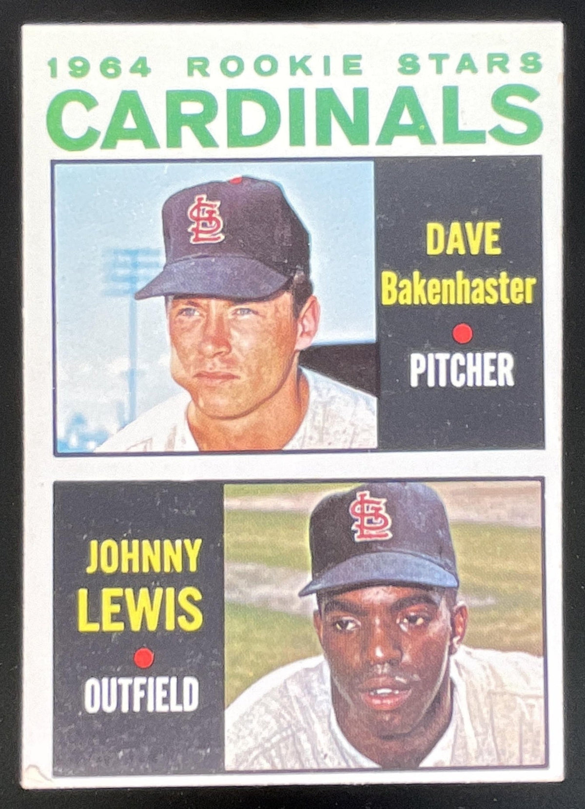 1964 Topps #479 Cardinals 1964 Rookie Stars Dave Bakenhaster Johnny Lewis RC product image 1, provided for visual reference