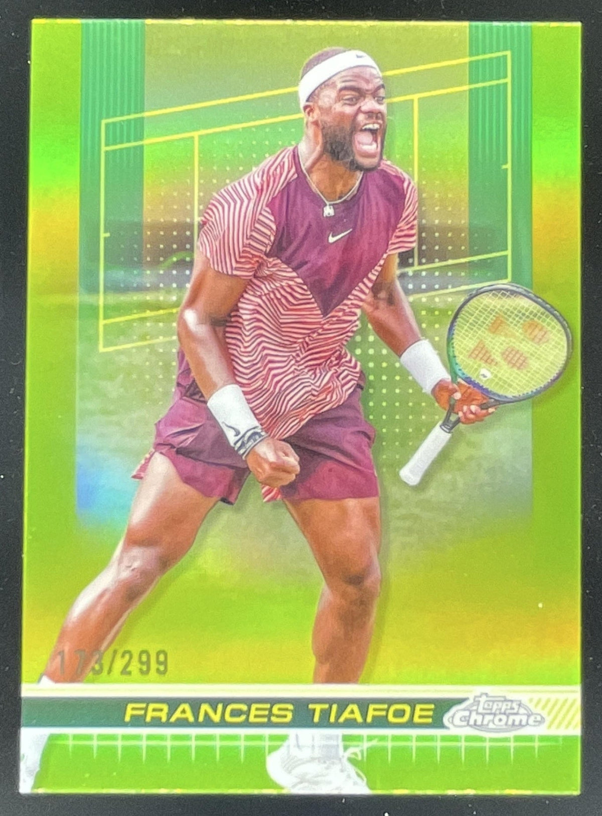 2024 Topps Chrome Lime Green Refractor #132 Frances Tiafoe /299 product image 1, provided for visual reference and product