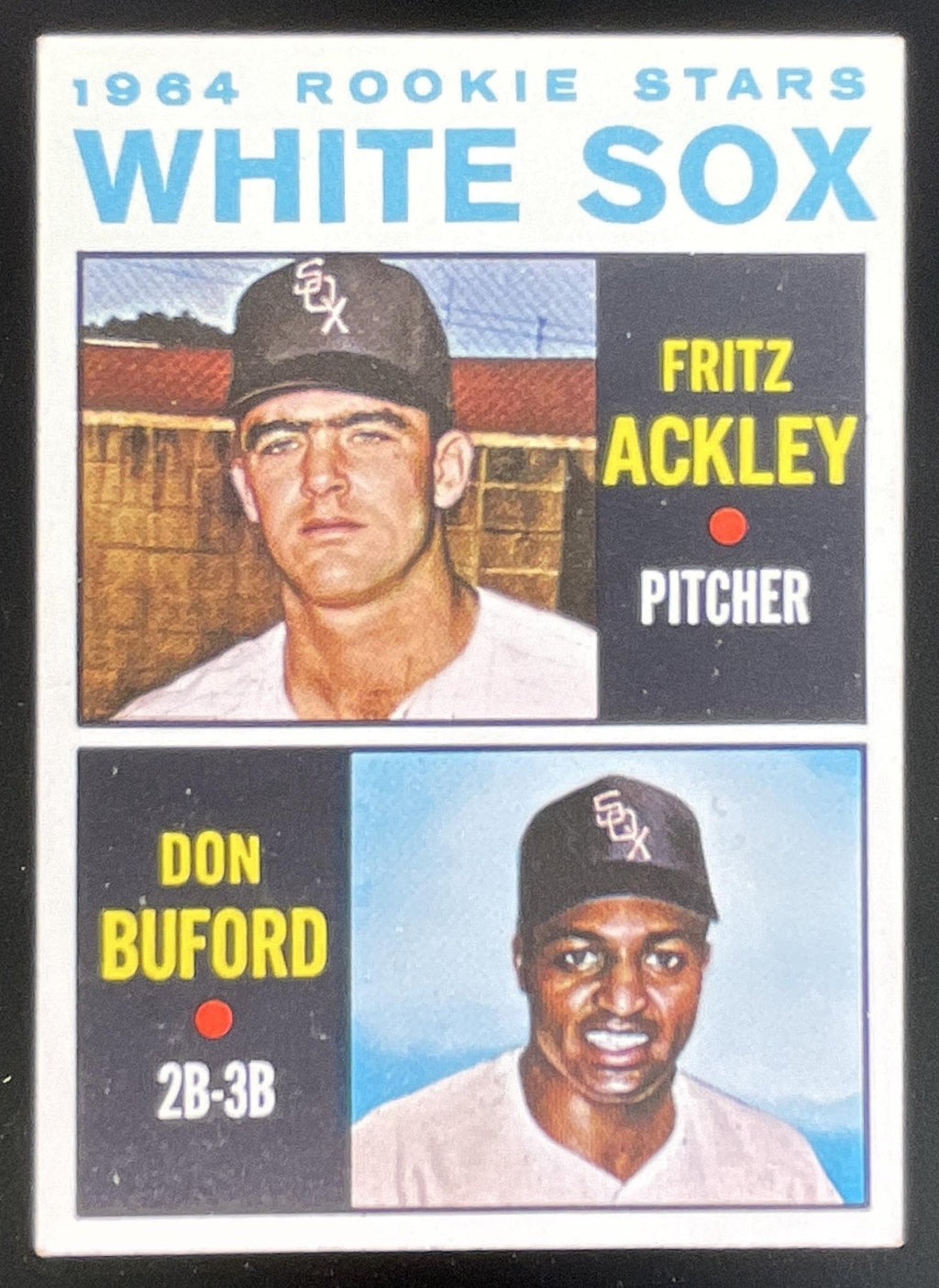 1964 Topps #368 White Sox 1964 Rookie Stars Fritz Ackley Don Buford RC product image 1, provided for visual reference and
