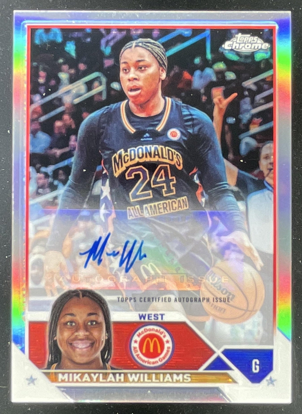 2023 Topps Chrome McDonald's All American Chrome #CA-MW Mikaylah Williams Auto product image 1, provided for visual