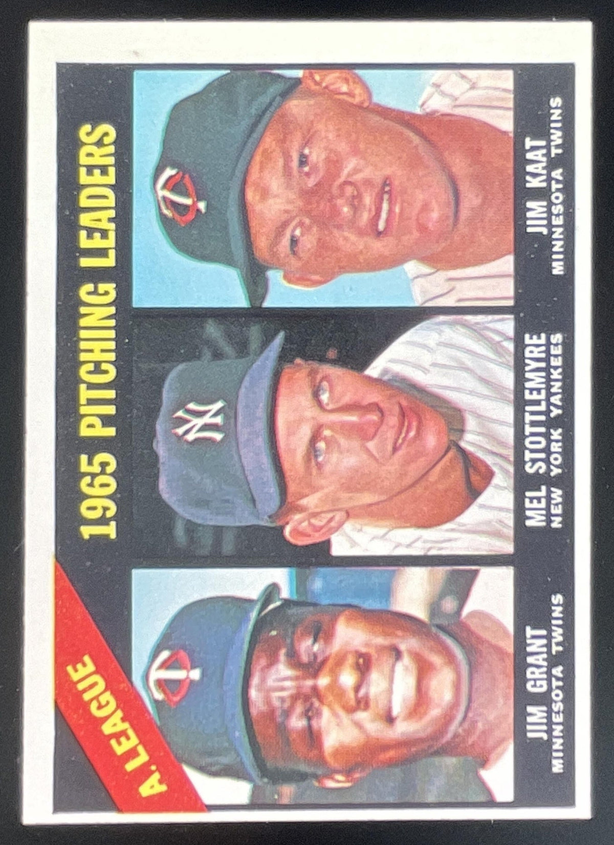 1966 Topps #224 Jim Grant Mel Stottlemyre Jim Kaat League Leaders product image 1, provided for visual reference and product
