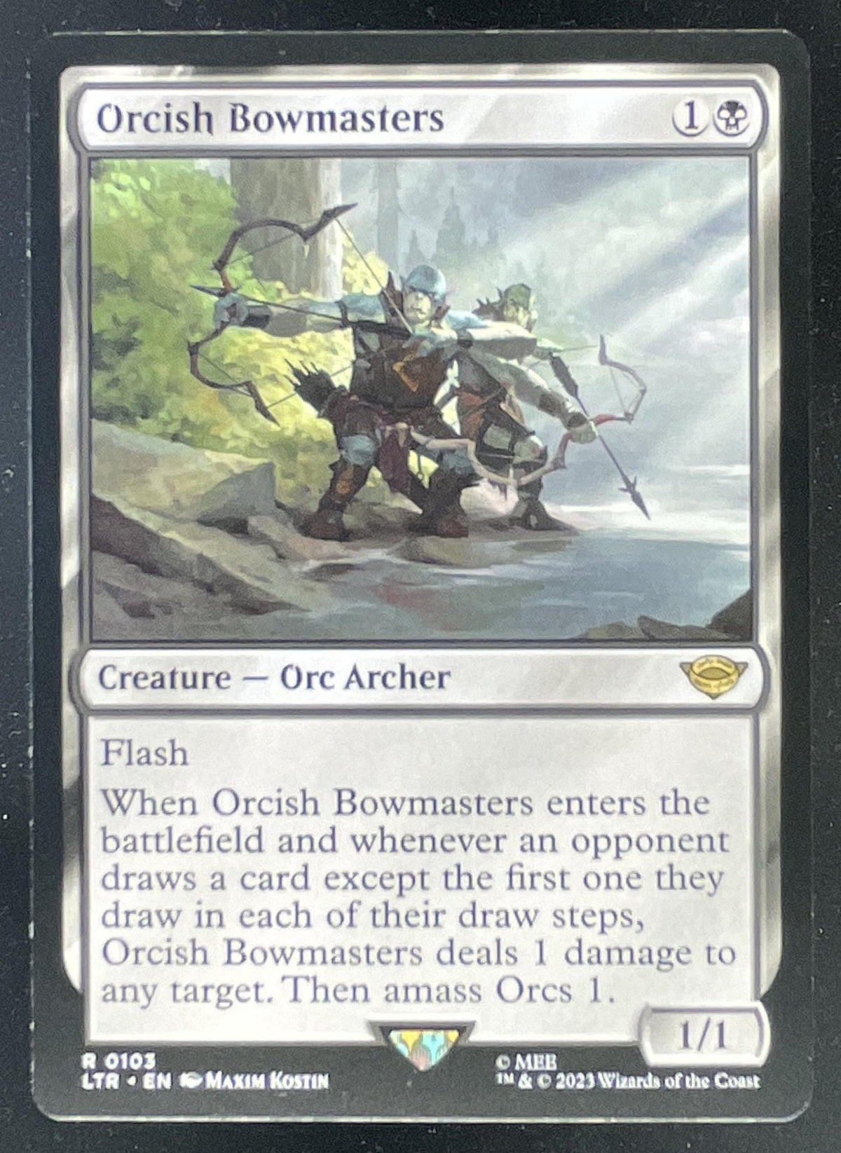 2023 Magic: The Gathering Lord of the Rings Tales #0103 Orcish Bowmasters product image 1, provided for visual reference and