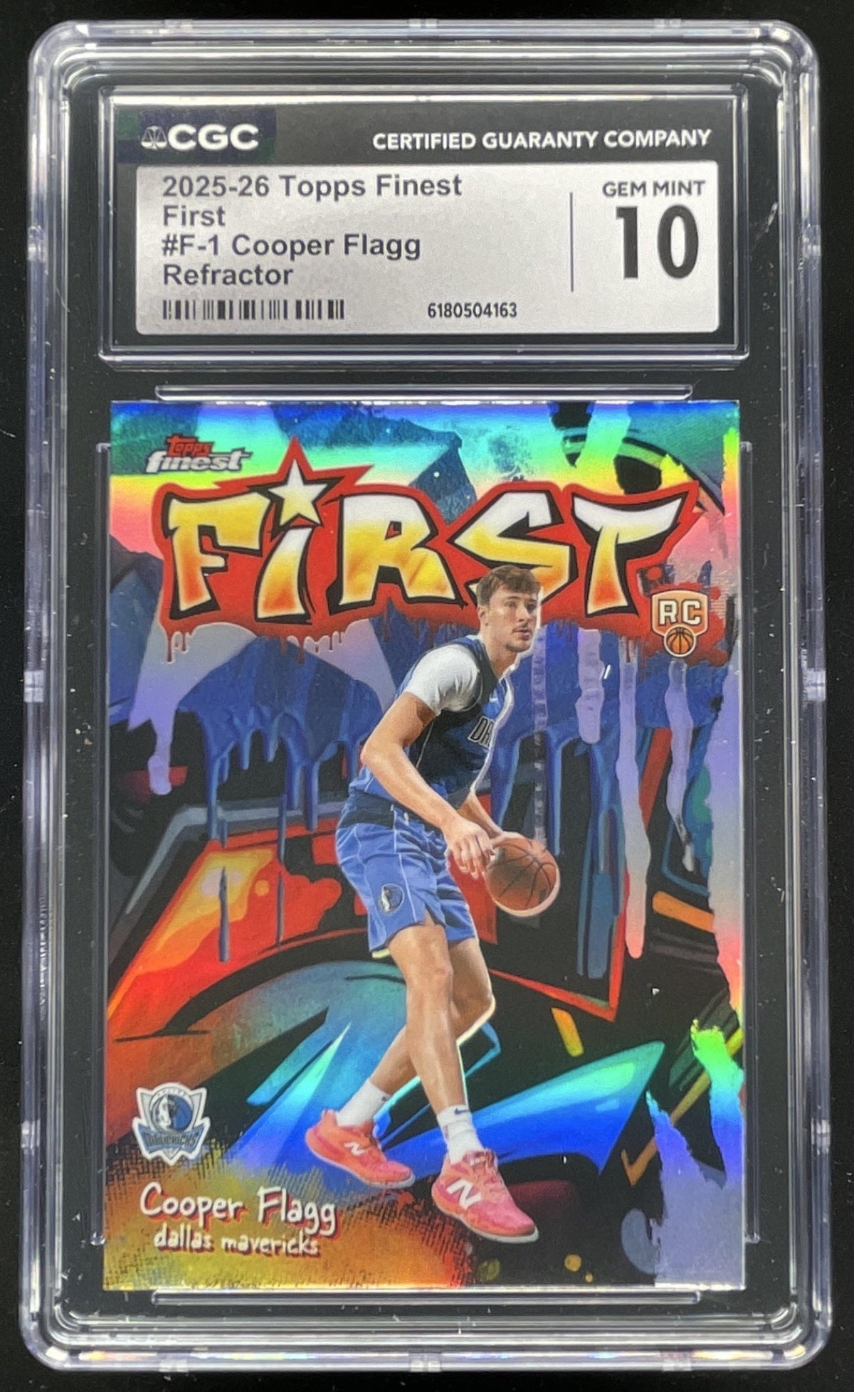 2025-26 Topps Finest First Refractor #F-1 Cooper Flagg RC CGC 10 product image 1, provided for visual reference and product