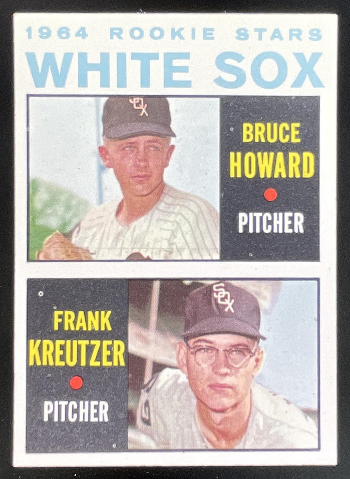 1964 Topps #107 White Sox 1964 Rookie Stars Bruce Howard Frank Kreutzer RC product image 1, provided for visual reference