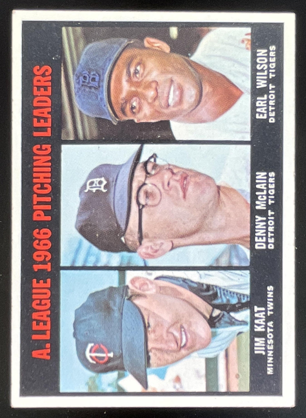 1967 Topps #235 American League Jim Kaat Denny McLain Earl Wilson product image 1, provided for visual reference and product