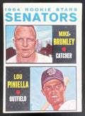 1964 Topps #167 Senators 1964 Rookie Stars Mike Brumley Lou Piniella RC product image 1, provided for visual reference and