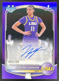 2025-26 Bowman Chrome Prospect Purple #CPA-ZJ ZaKiyah Johnson RC Auto /250 product image 1, provided for visual reference