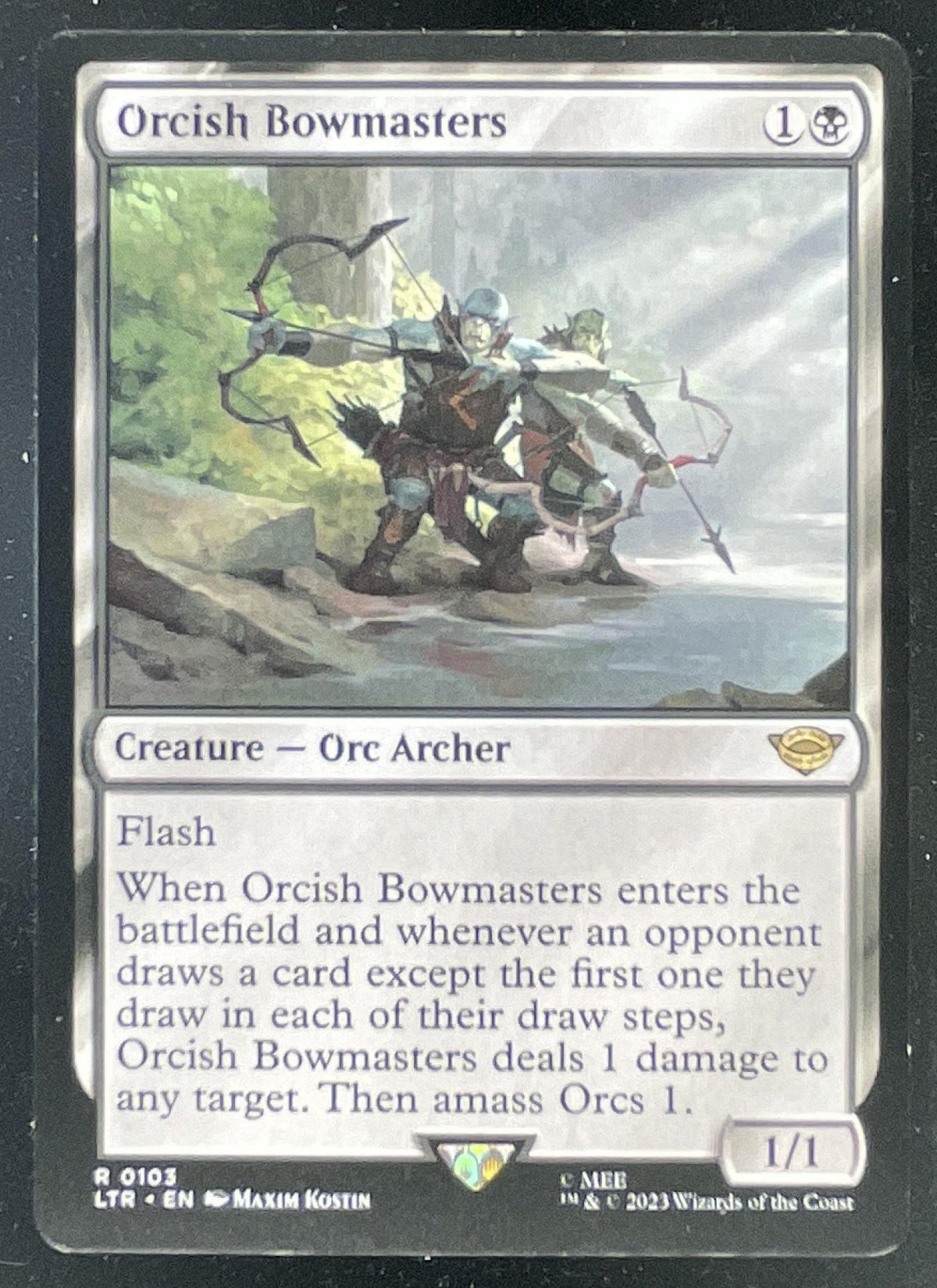 2023 Magic: The Gathering Lord of the Rings Tales #0103 Orcish Bowmasters product image 1, provided for visual reference and