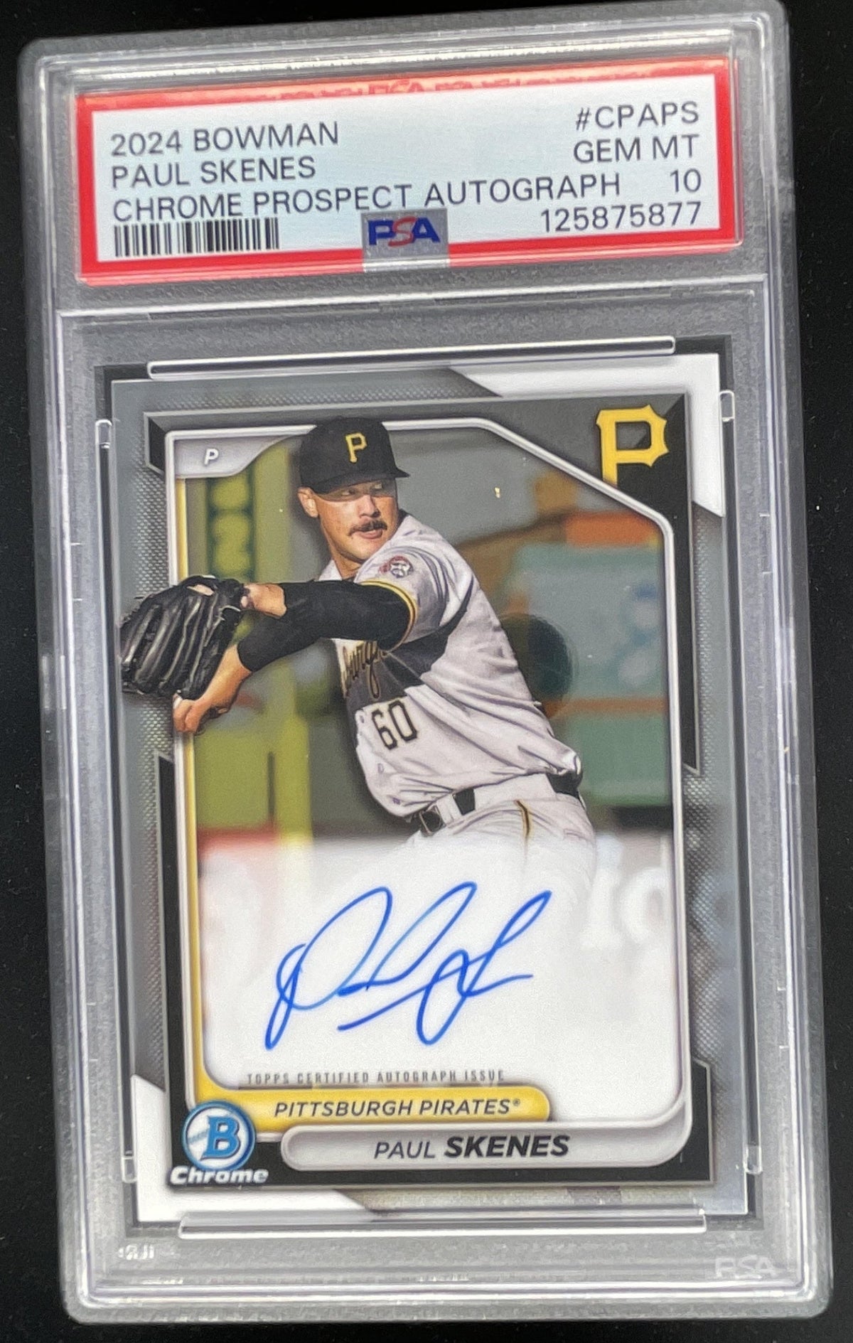 2024 Bowman Chrome Prospect Autographs #CPA-PS Paul Skenes Auto PSA 10 product image 1, provided for visual reference and