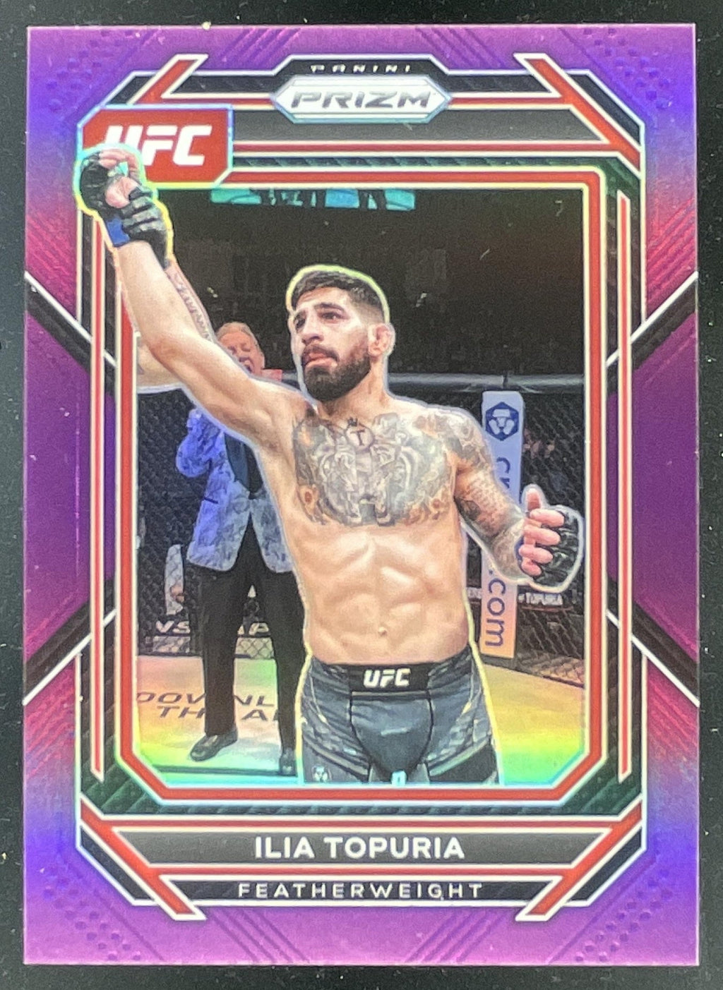 2023 Panini Prizm UFC Purple Prizms #167 Ilia Topuria /149 product image 1, provided for visual reference and product detail