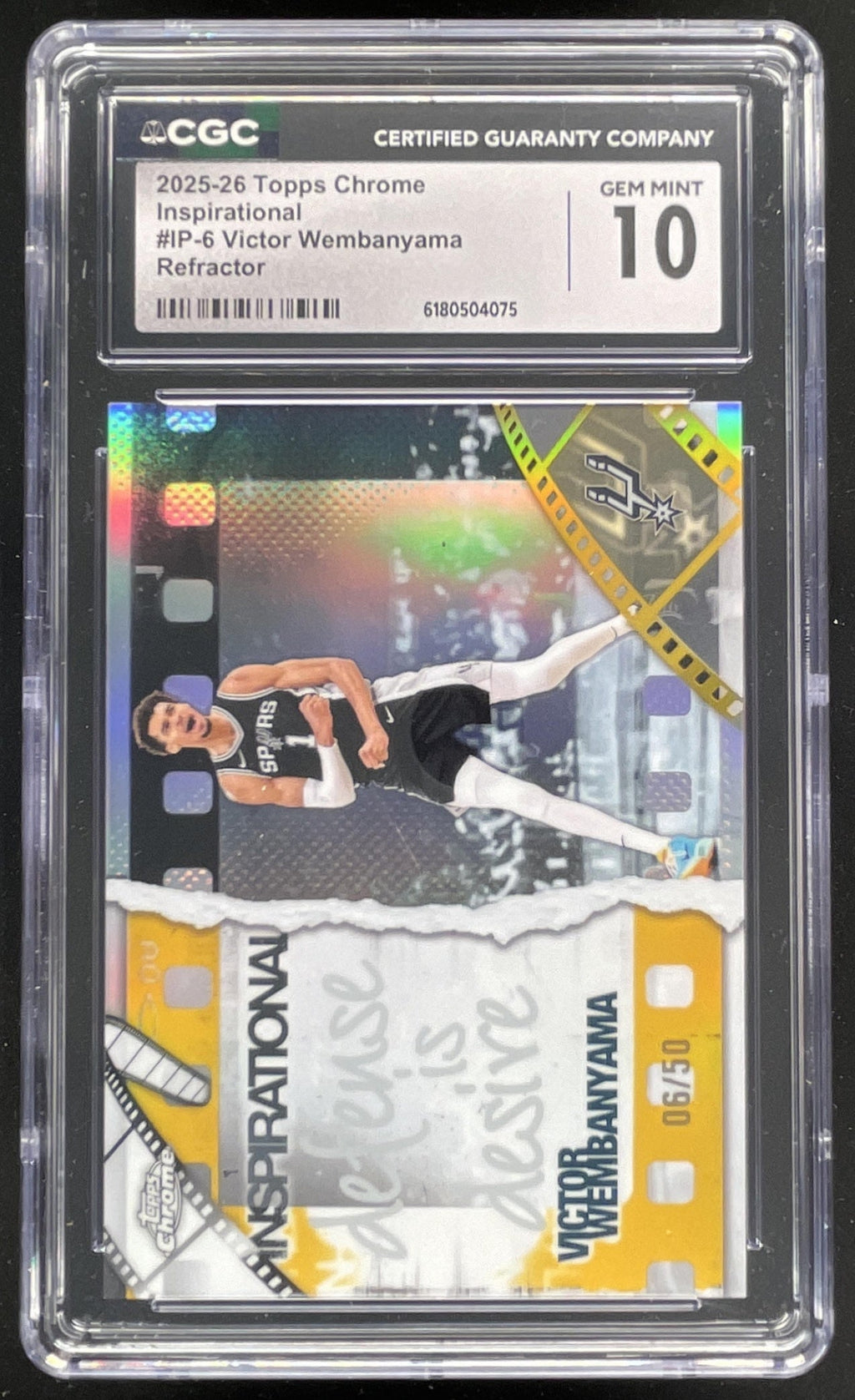 2025-26 Topps Chrome Inspirational Gold Refractor Victor Wembanyama /50 CGC 6 product image 1, provided for visual reference