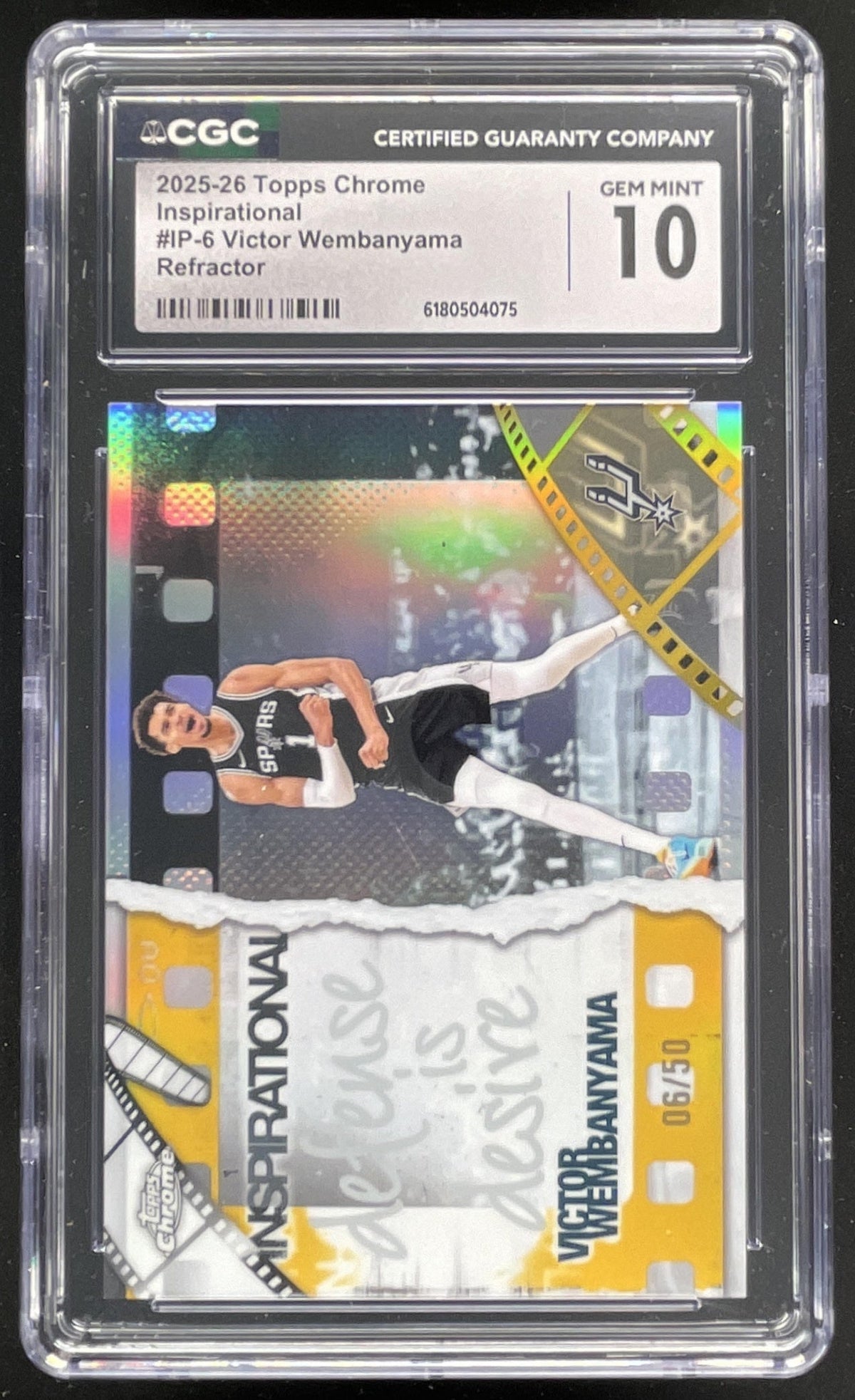 2025-26 Topps Chrome Inspirational Gold Refractor Victor Wembanyama /50 CGC 6 product image 1, provided for visual reference