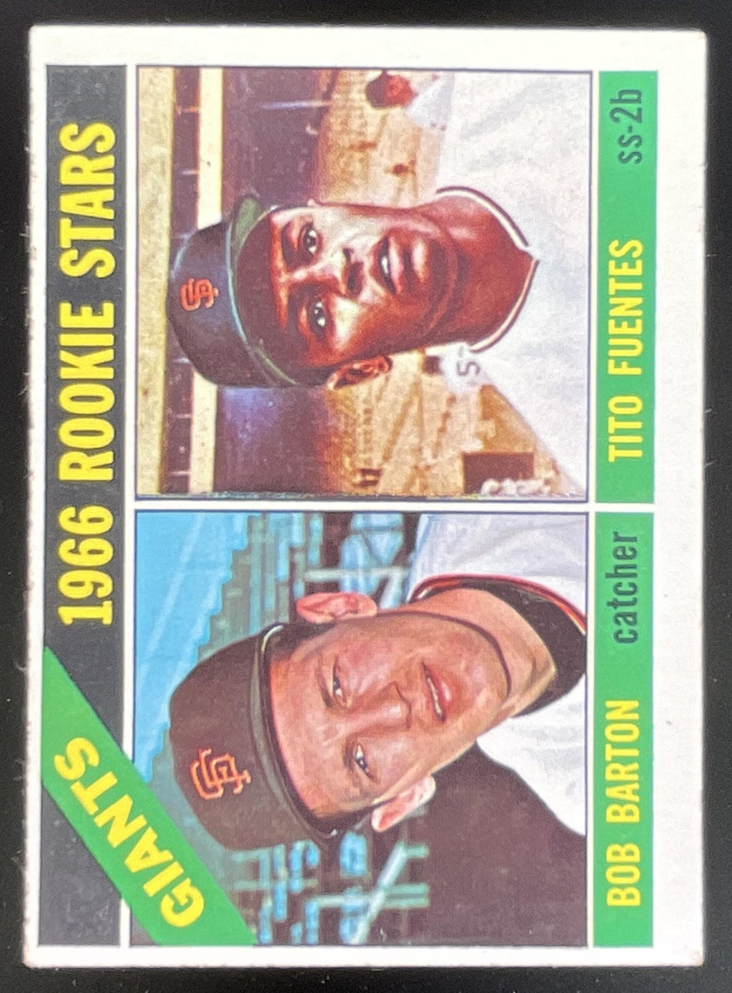 1966 Topps #511 Giants 1966 Rookie Stars Bob Barton Tito Fuentes RC product image 1, provided for visual reference and
