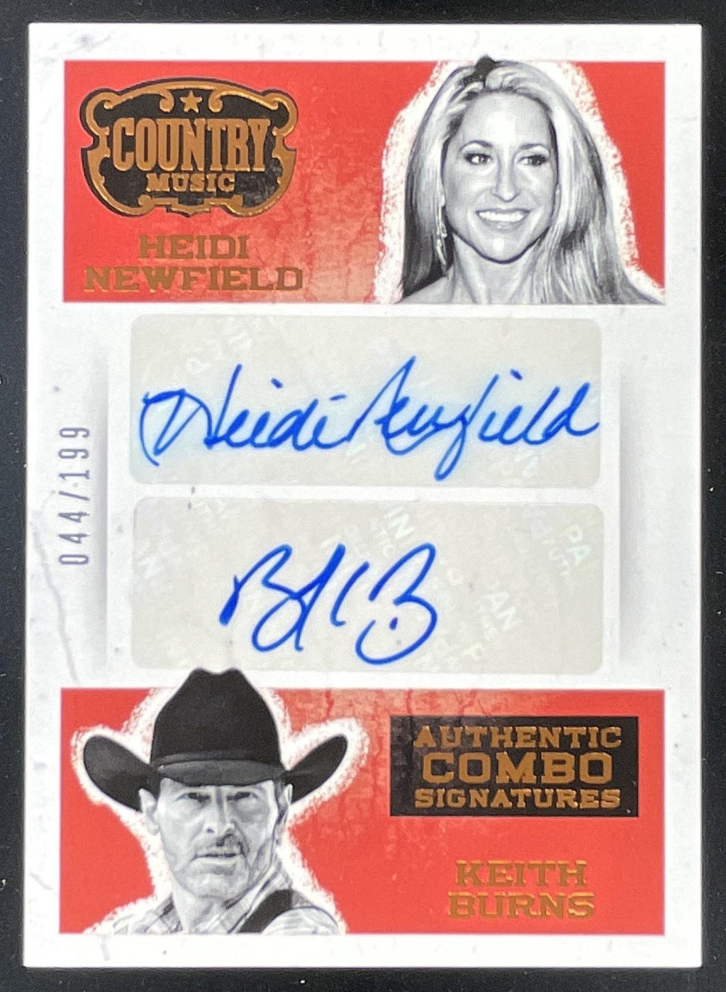 2014 Country Music Authentic Combo #AC-HK Heidi Newfield Keith Burns Auto /199 product image 1, provided for visual