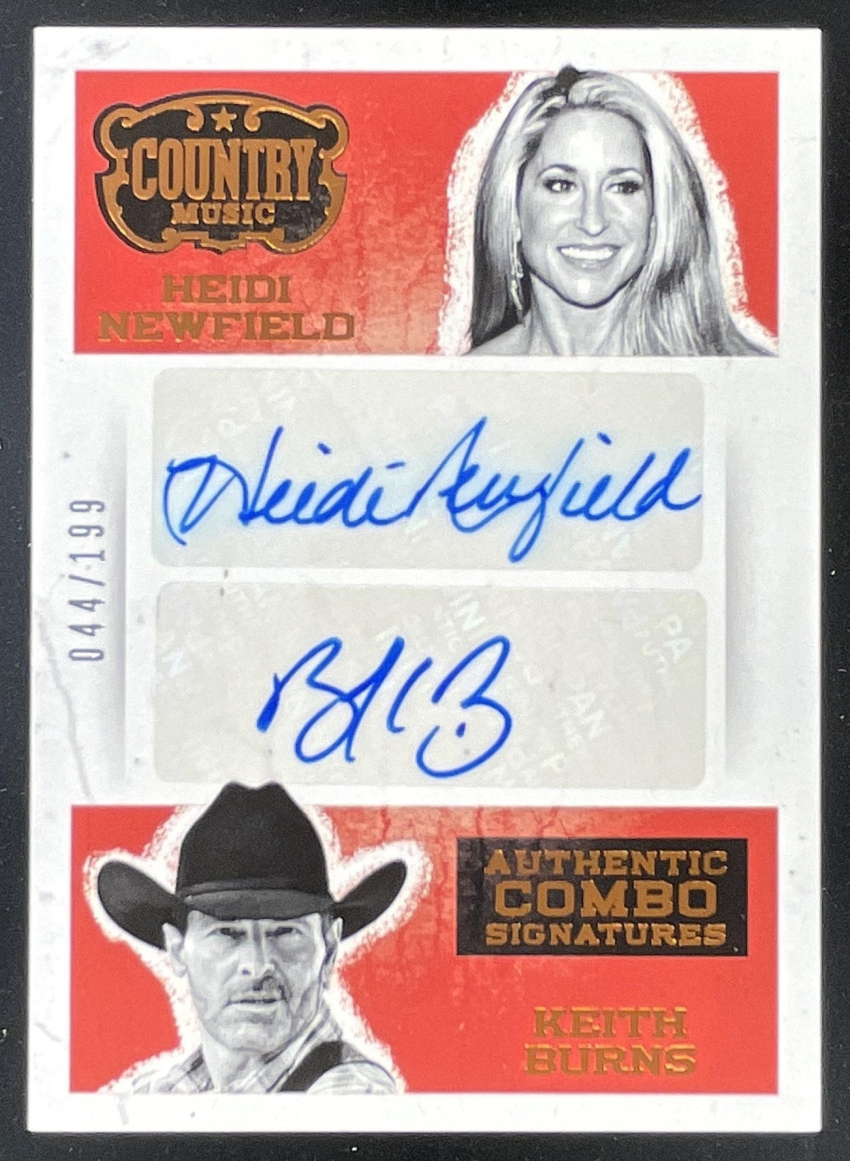 2014 Country Music Authentic Combo #AC-HK Heidi Newfield Keith Burns Auto /199 product image 1, provided for visual