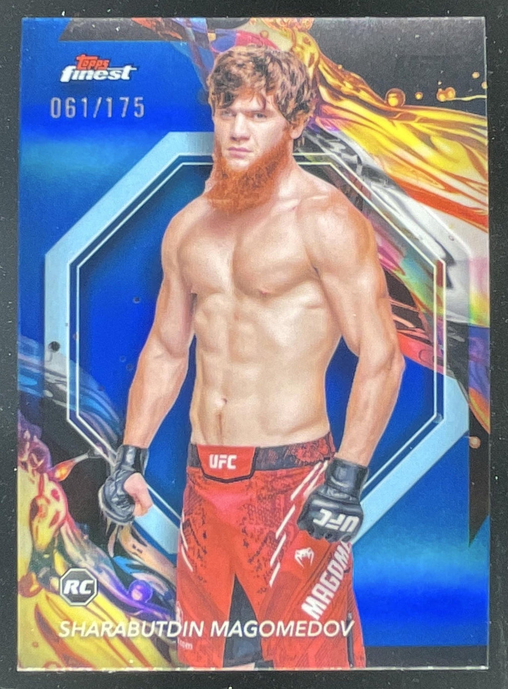 2024 Topps Finest UFC Blue Refractors #152 Sharabutdin Magomedov RC /175 product image 1, provided for visual reference and