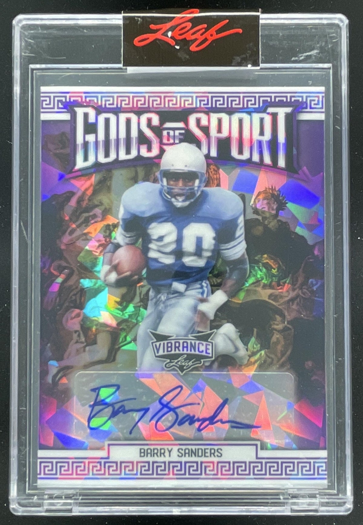 2022 Leaf Vibrance Gods of Sport Purple Crystal #GS-BS1 Barry Sanders /3 Auto product image 1, provided for visual reference