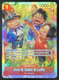2025 One Piece Carrying On His Will Super Rare #OP13-007 Ace & Sabo & Luffy product image 1, provided for visual reference
