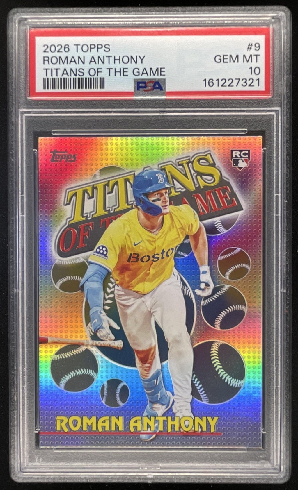 2026 Topps Series 1 Titans Of The Game #TOG-9 Roman Anthony RC PSA 10 product image 1, provided for visual reference and