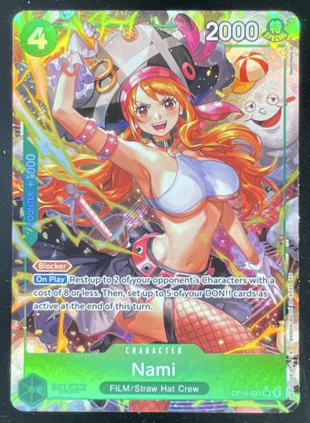 2026 One Piece Azure Sea's Seven Super Rare #OP14-031 Nami product image 1, provided for visual reference and product detail