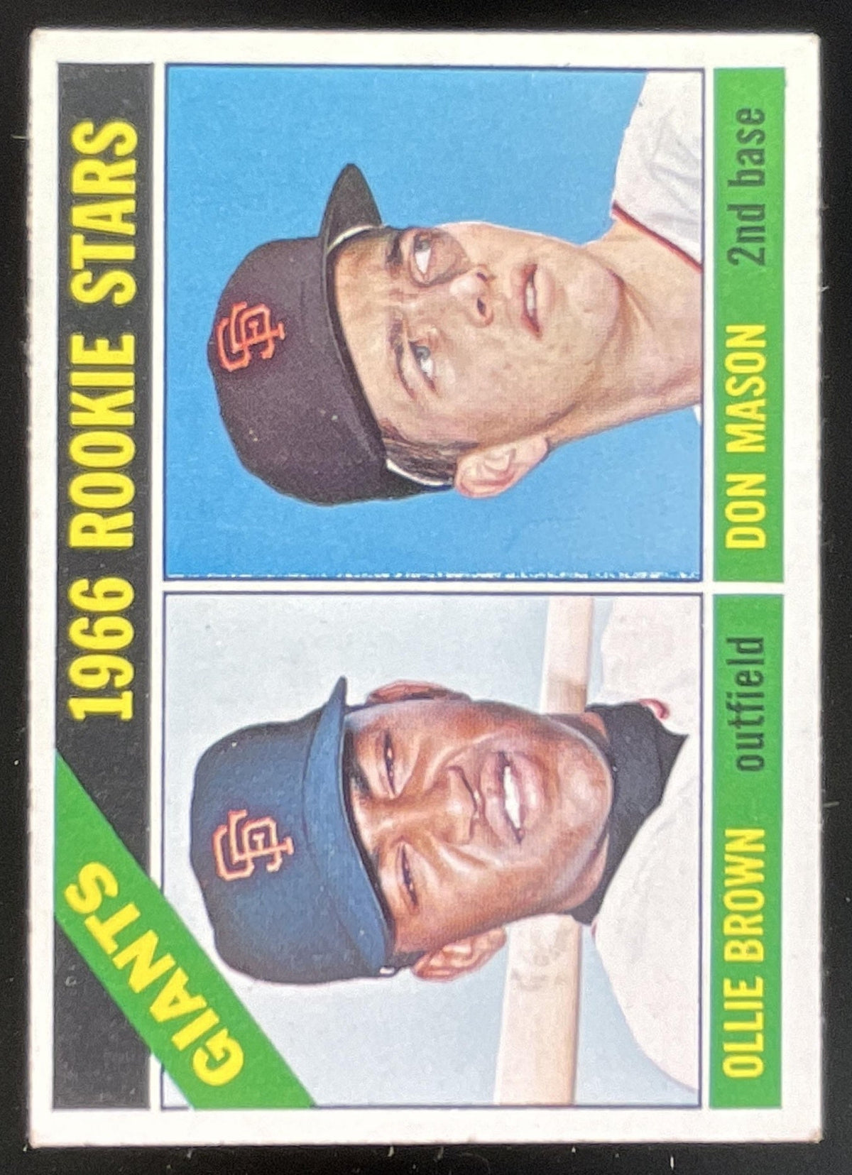 1966 Topps #524 Giants 1966 Rookie Stars Ollie Brown Don Mason RS RC product image 1, provided for visual reference and