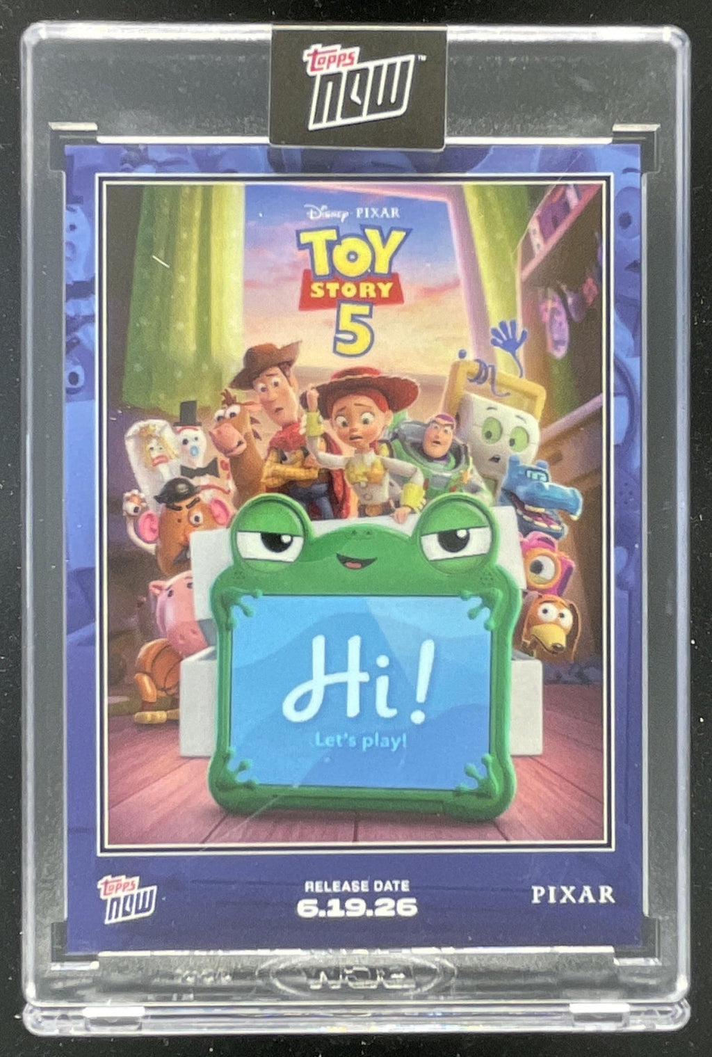 2026 Topps Now Pixar Encased Card #TS501 Toy Story 5 product image 1, provided for visual reference and product detail review