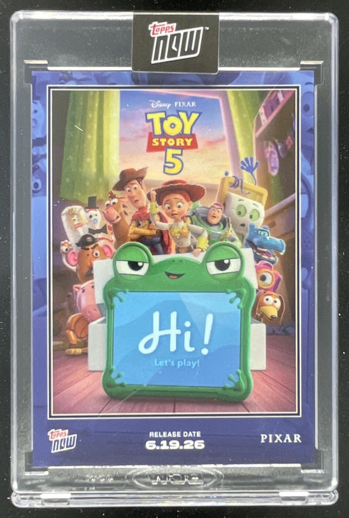 2026 Topps Now Pixar Encased Card #TS501 Toy Story 5 product image 1, provided for visual reference and product detail review