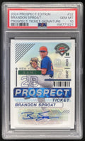 2024 Prospect Edition Holo Prospect Ticket #92 Brandon Sproat Auto PSA 10 product image 1, provided for visual reference and