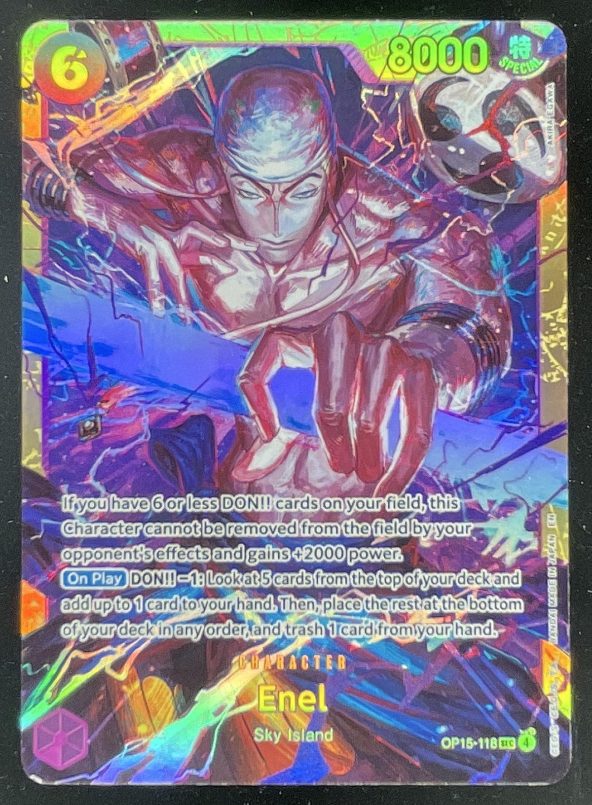 2026 One Piece Adventure on Kami's Island Secret Rare #OP15-118 Enel Alternative product image 1, provided for visual
