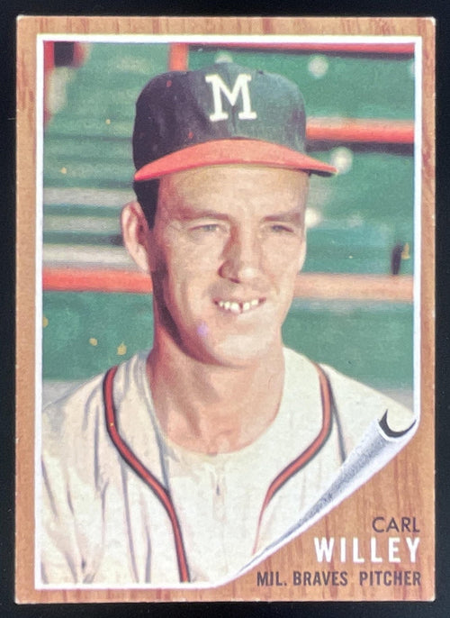 1962 Topps #174a Carl Willey VAR product image 1, provided for visual reference and product detail review