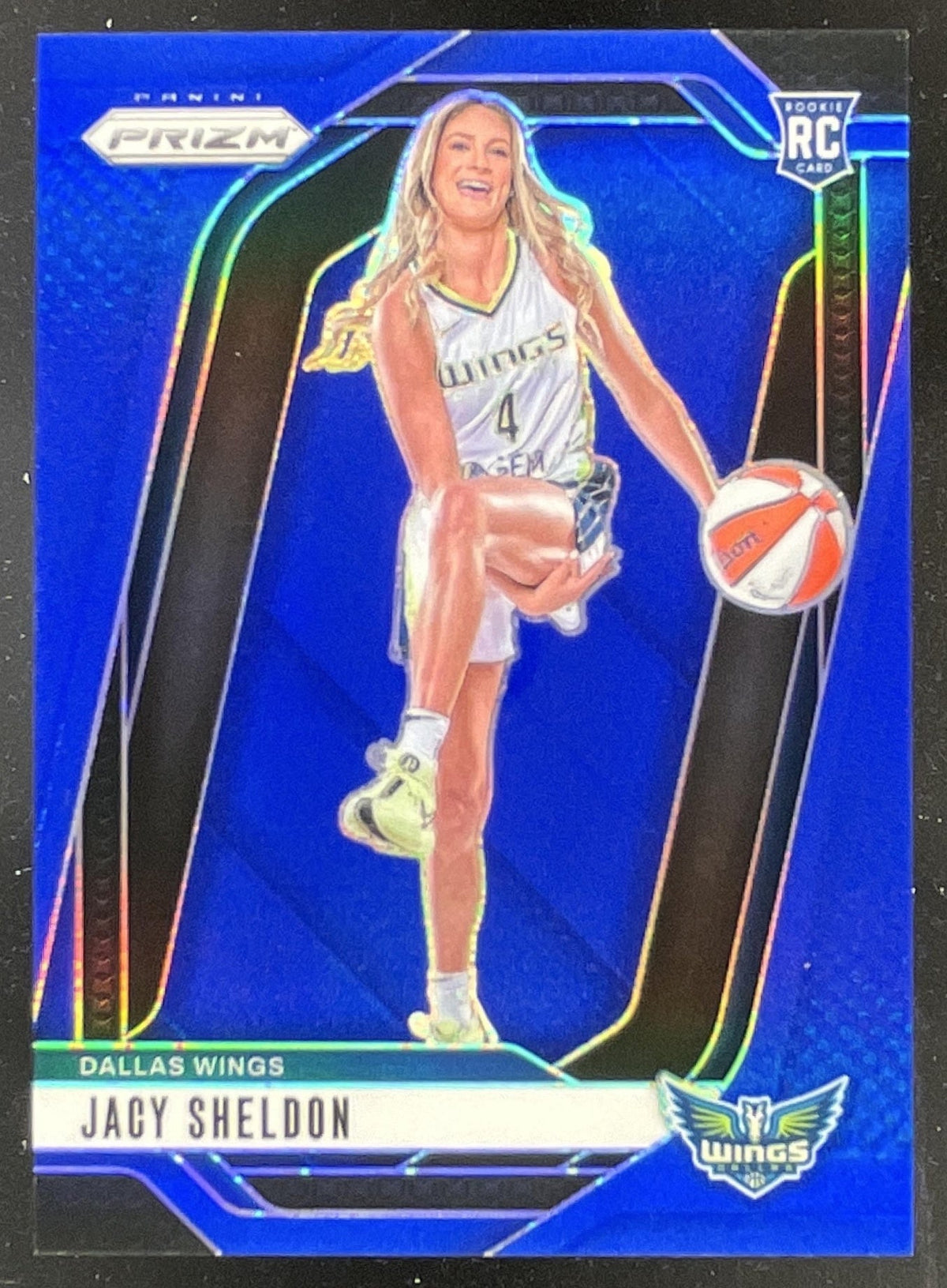 2024 Panini WNBA Prizm Blue Prizm #141 Jacy Sheldon RC /199 product image 1, provided for visual reference and product