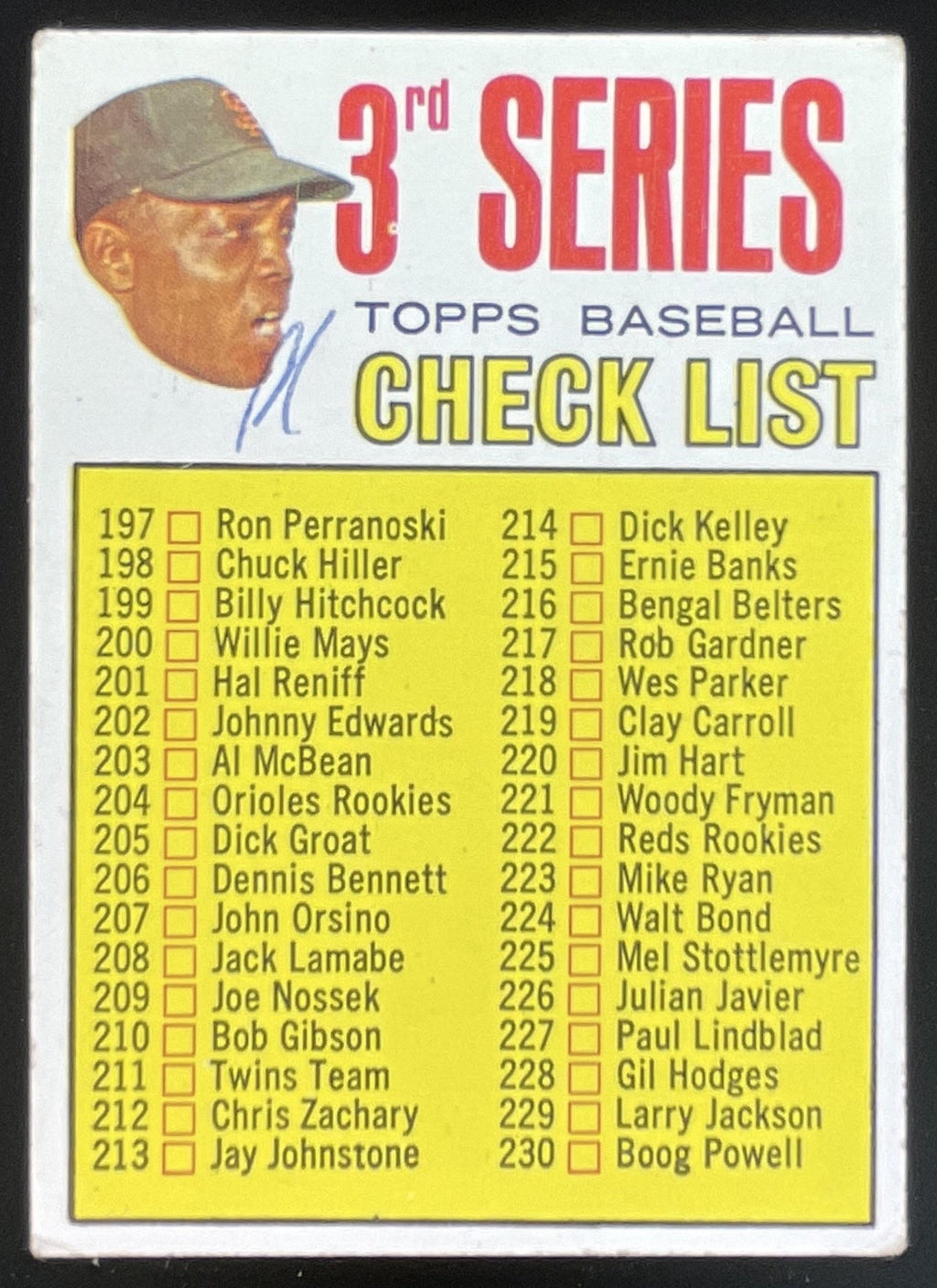 1967 Topps #191 3rd Series Checklist 197-283 product image 1, provided for visual reference and product detail review