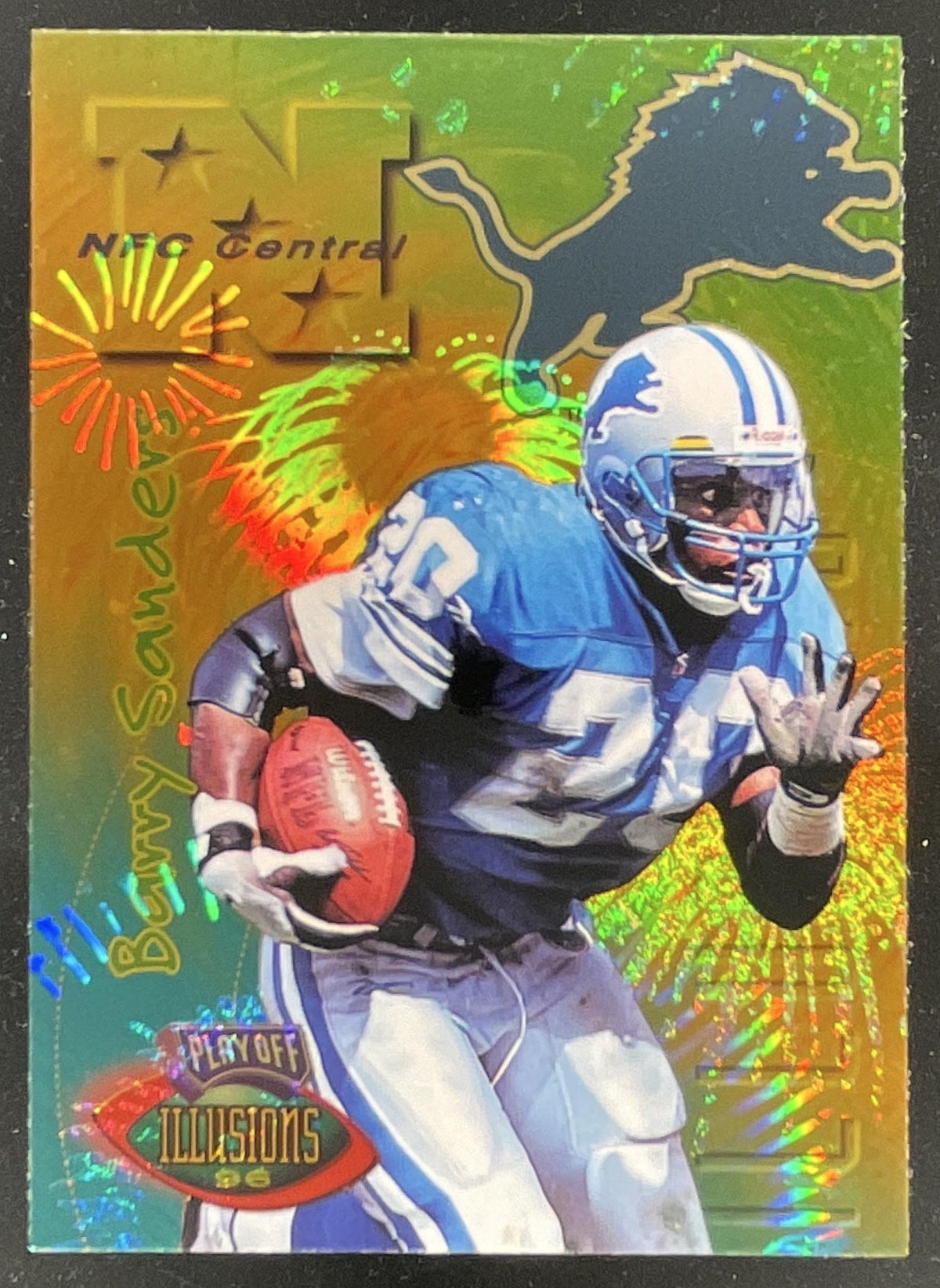 1996 Playoff Illusions Spectralusion Dominion #70 Barry Sanders product image 1, provided for visual reference and product