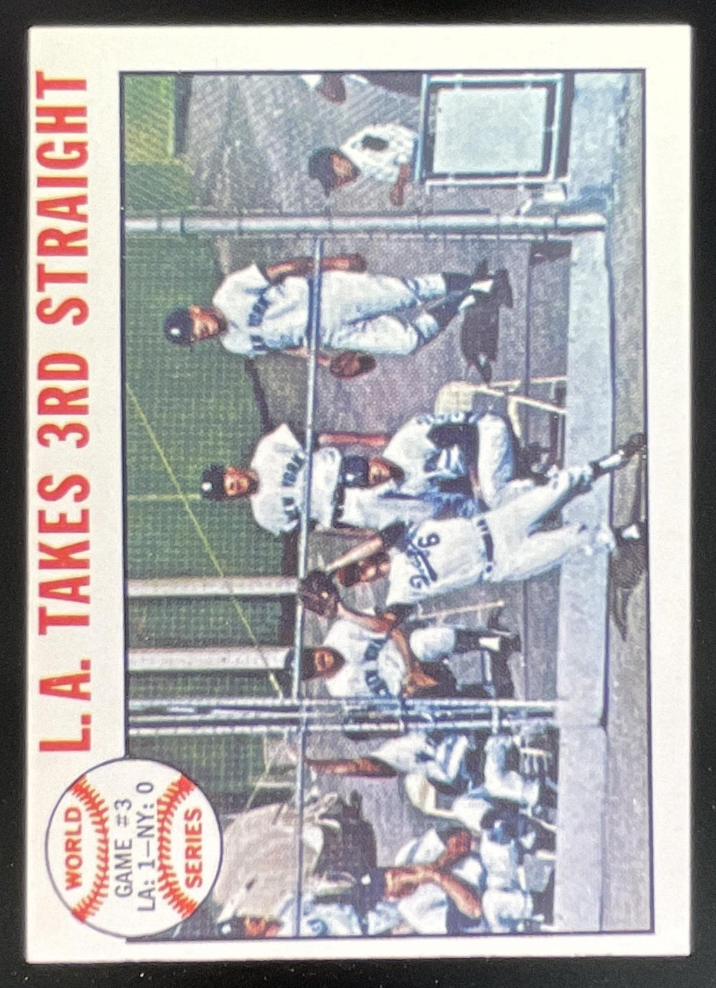 1964 Topps #138 World Series Game #3 - L.A. Takes 3rd Straight product image 1, provided for visual reference and product