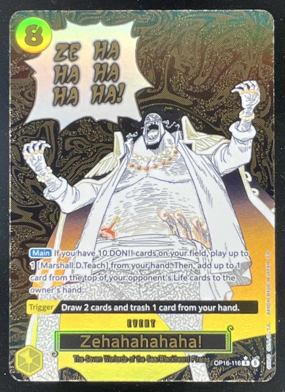 2026 One Piece The Time of Battle Rare #OP16-116 Zehahahahaha! product image 1, provided for visual reference and product