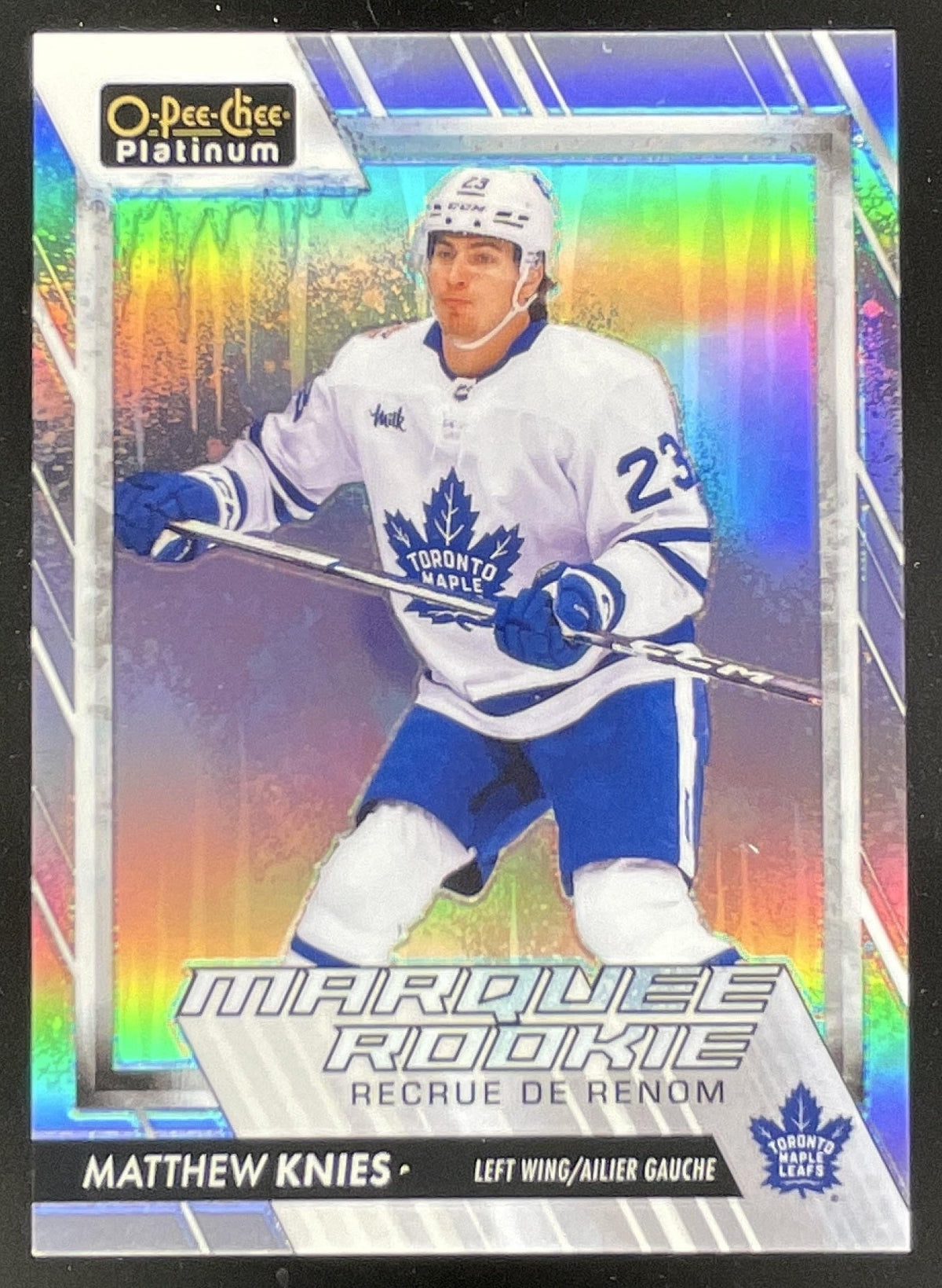 2023-24 O-Pee-Chee Platinum Arctic Freeze #205 Matthew Knies RC /99 product image 1, provided for visual reference and