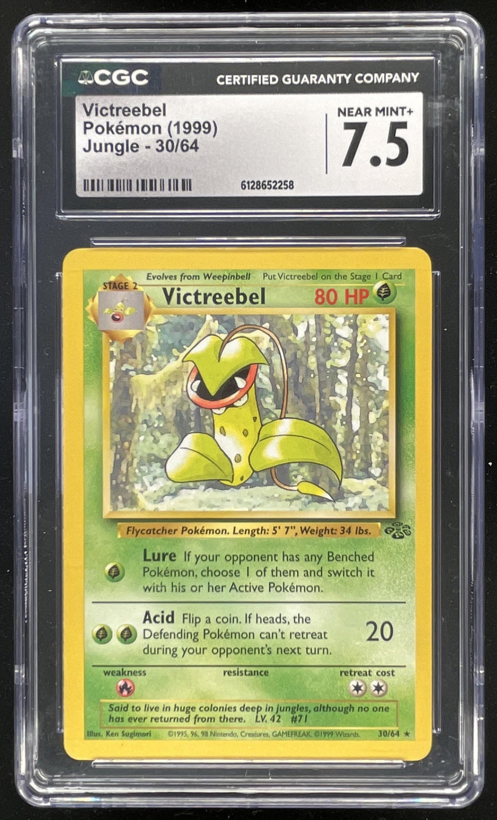 1999 Pokemon Jungle 1st Edition #30/64 Victreebel CGC 7.5 product image 1, provided for visual reference and product detail